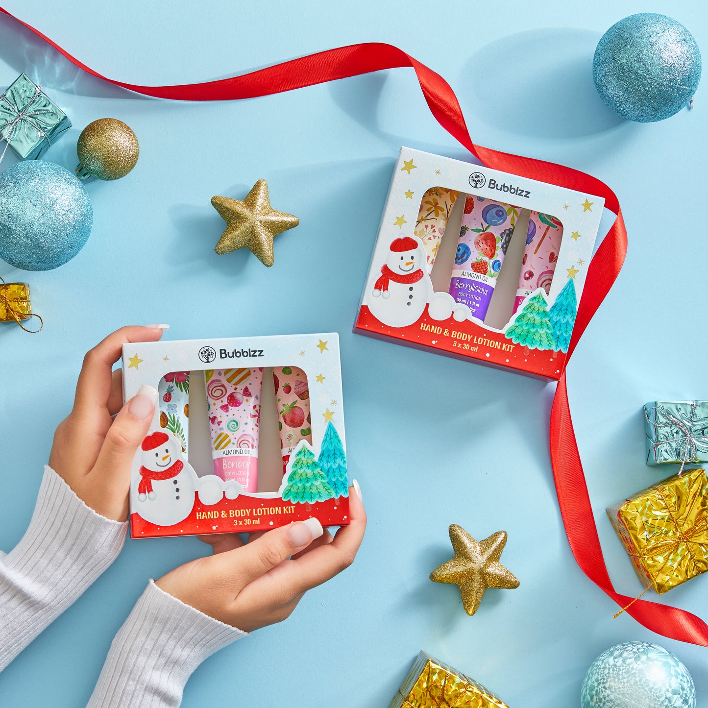 هدية مرطب اليدين و الجسم بحجم السفر للكريسماس