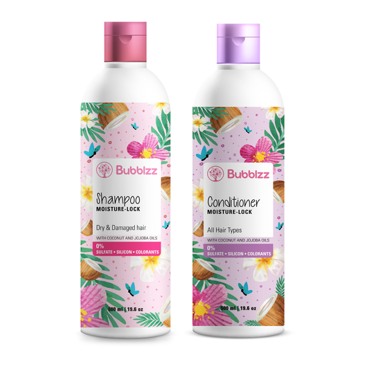 Moisture Lock Shampoo for Dry Hair & Conditioner for all Hair Types Bundle